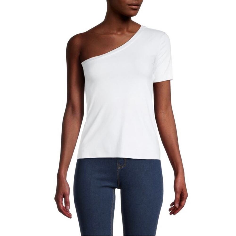 NWT Commando Essential Cotton One Shoulder White Tee SMALL